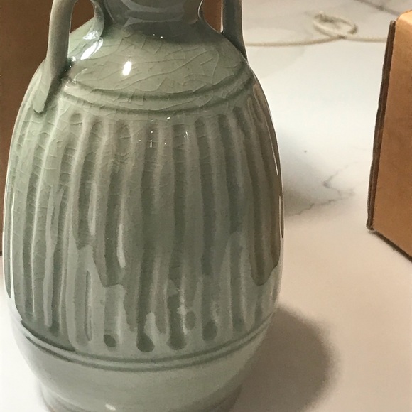 Accents New In Boxes 3 Stunning Light Sage Green Vases Small Hand